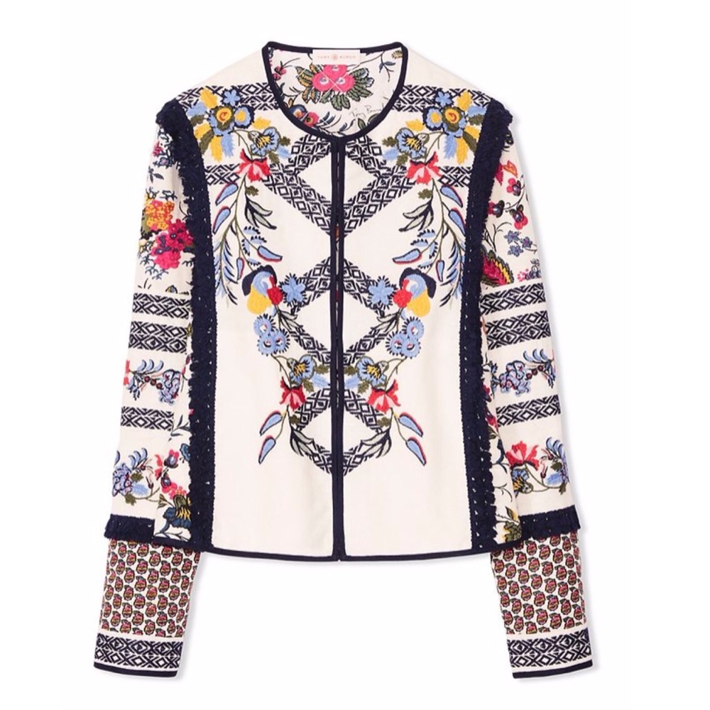 FLASH SALE🤯 Tory Burch embroidered fringe jacket